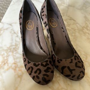 ASH pony hair round toe pump., heel height 3 1/2 inches